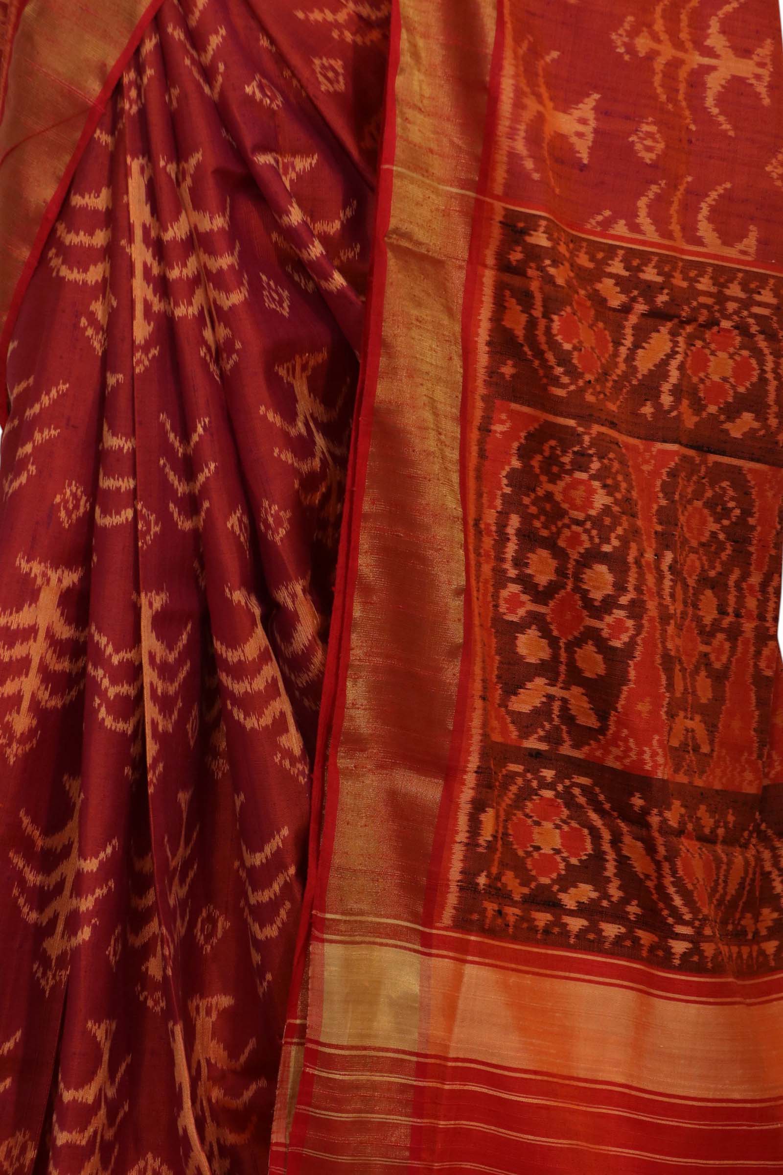 Pure Handloom Patola Ikat Silk Saree AL211555